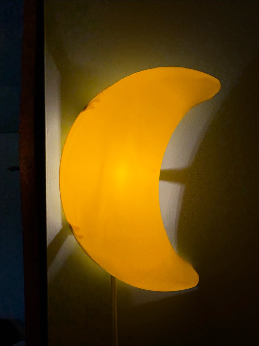 Vintage IKEA Moon Wall Lamp in Warm Yellow